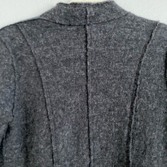 Parkhurst Sweater Size Small Grey 100% Wool Open Front Cardigan Thick Cozy - Picture 8 of 10